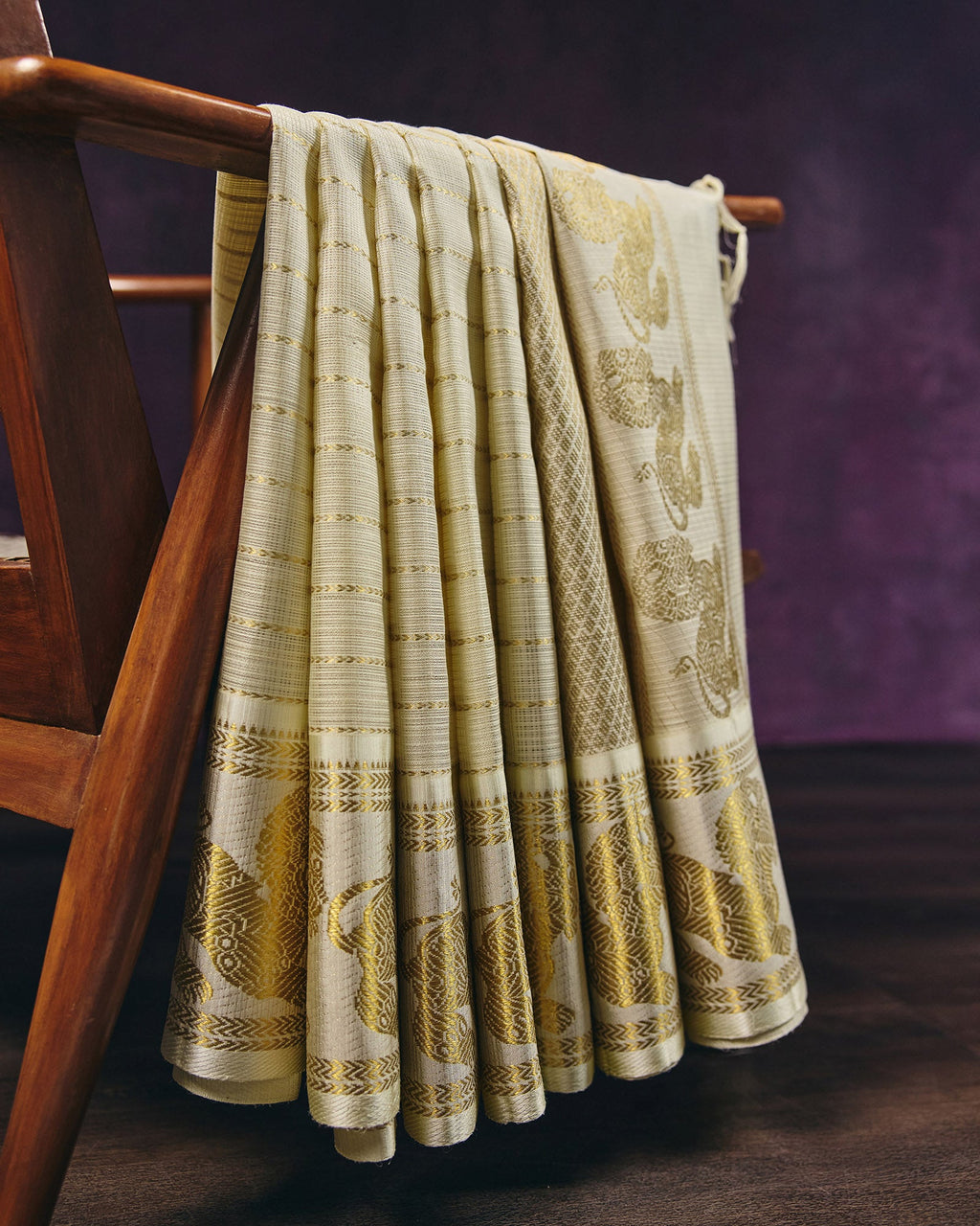 Cream Kota Silk Saree - 024 of 105
