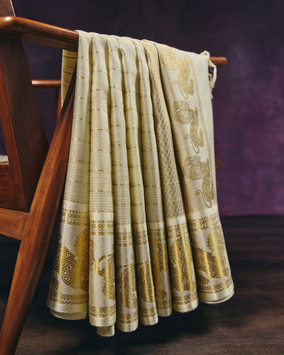 Cream Kota Silk Saree - 024 of 105