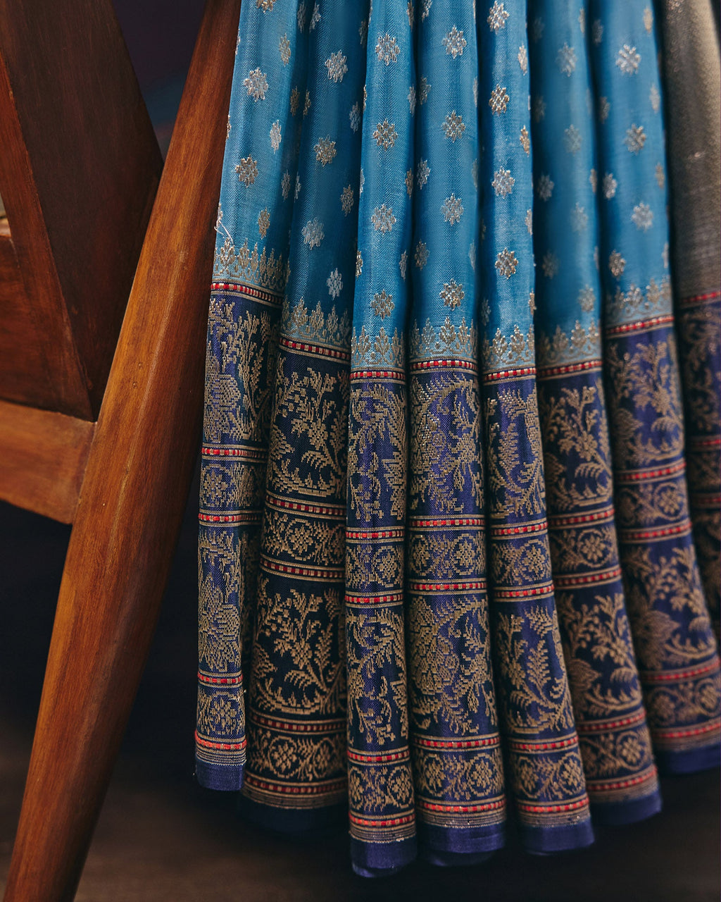 Blue Banarasi Kora Silk Saree - 099 of 105