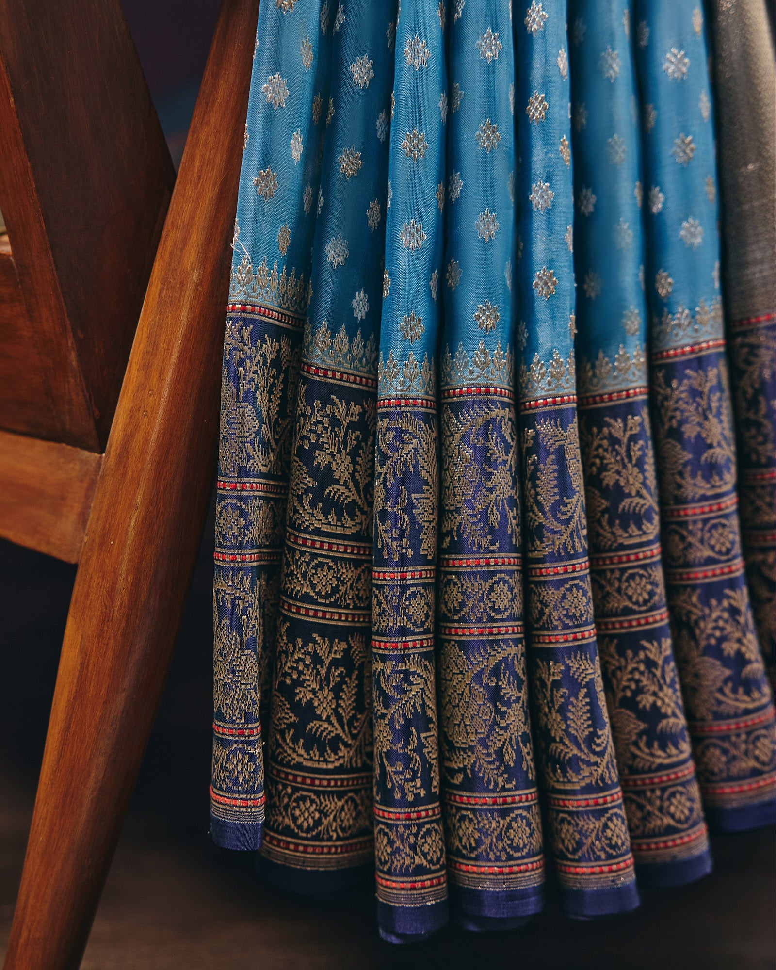 Blue Banarasi Kora Silk Saree - 099 of 105