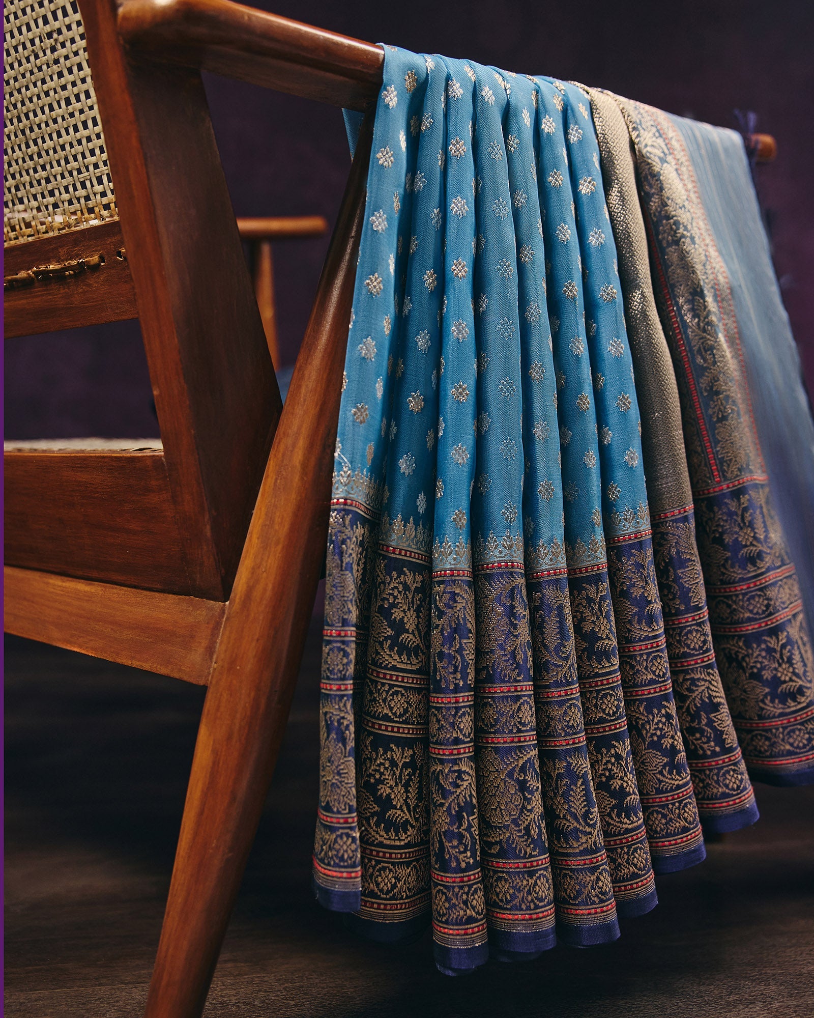 Blue Banarasi Kora Silk Saree - 099 of 105