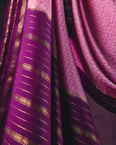 Pink Mysore Crepe Silk Saree - 073 of 105