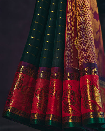 Dark Green Kanchivaram Silk Saree - 042 of 105