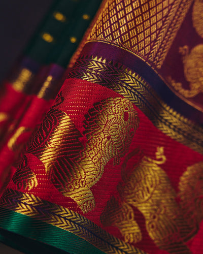 Dark Green Kanchivaram Silk Saree - 042 of 105