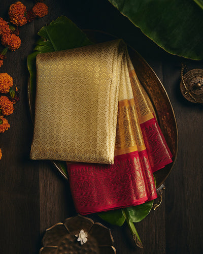 Off-White Kanchivaram Silk Saree - 020 of 105