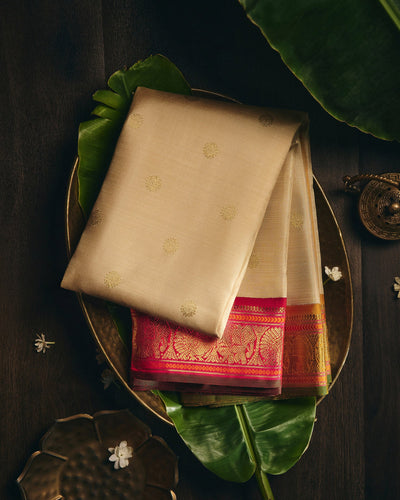 Beige Kanchivaram Silk Saree - 003 of 105