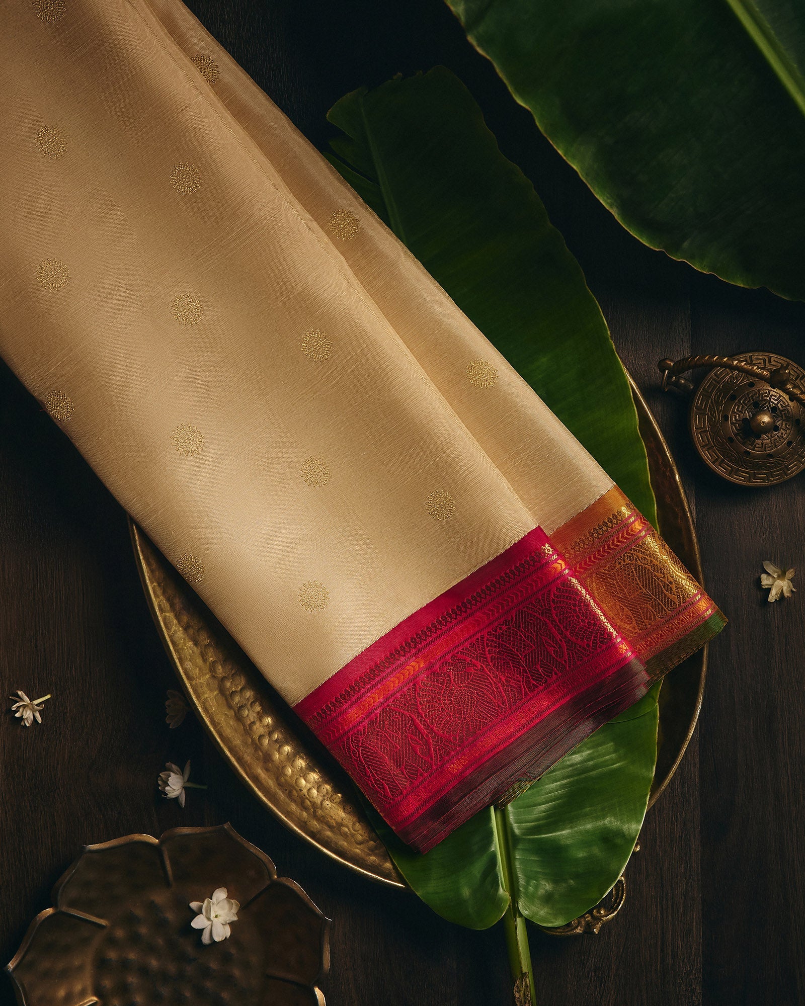 Beige Kanchivaram Silk Saree - 003 of 105