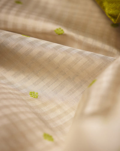 Off-White Kanchivaram Silk Saree - 104 of 105