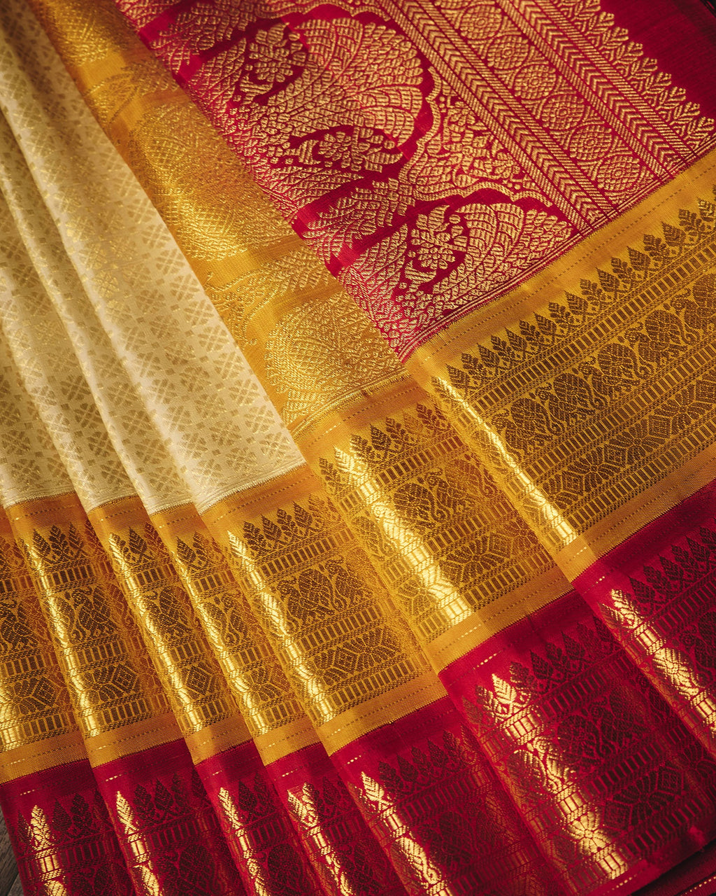 Off-White Kanchivaram Silk Saree - 020 of 105