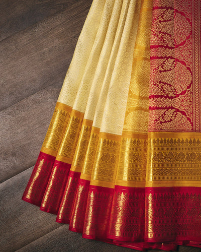Off-White Kanchivaram Silk Saree - 020 of 105