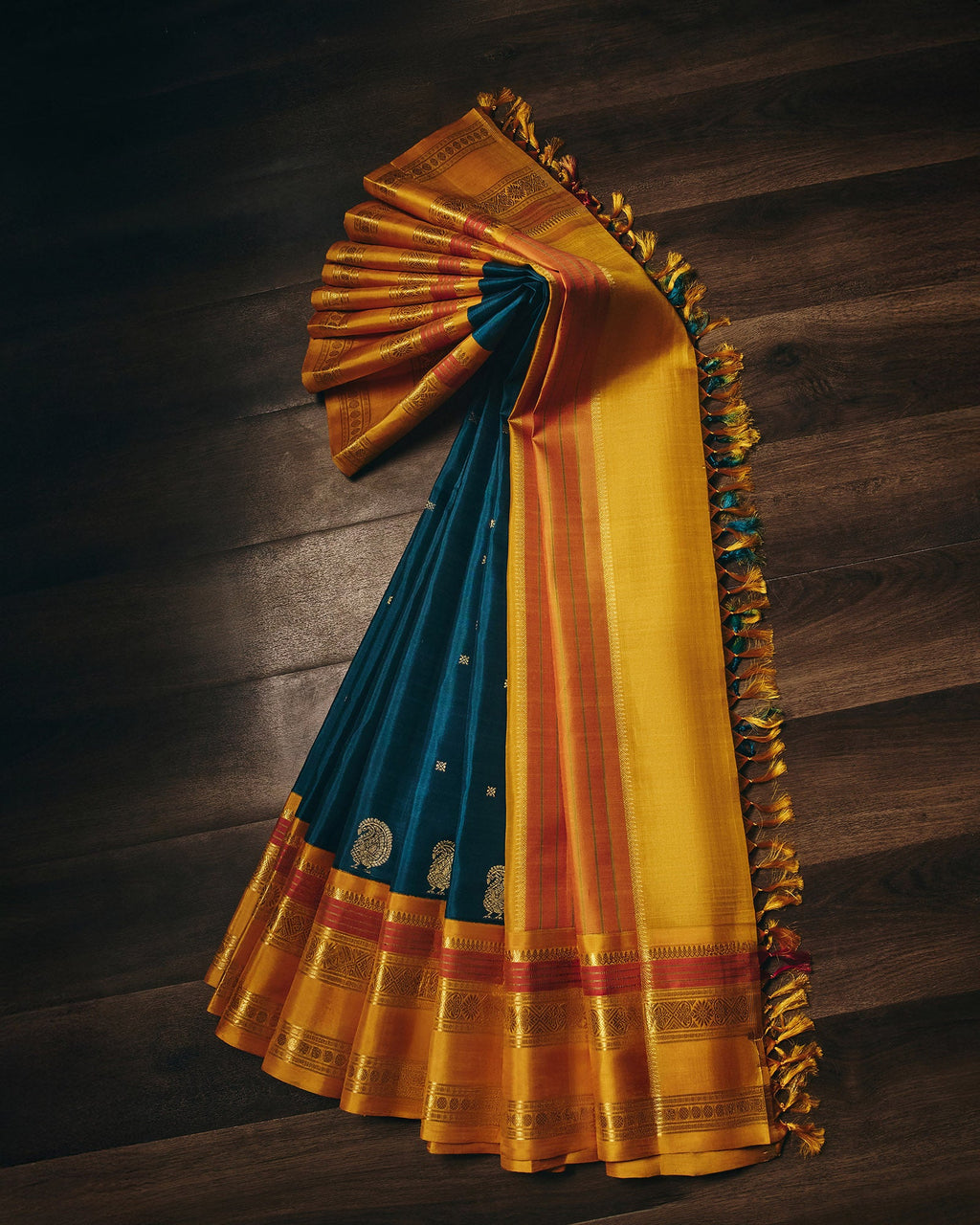 Peacock Blue Kanchivaram Silk Saree - 060 of 105