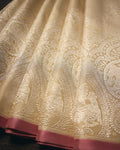 Cream Kanchivaram Silk Saree - 001 of 105