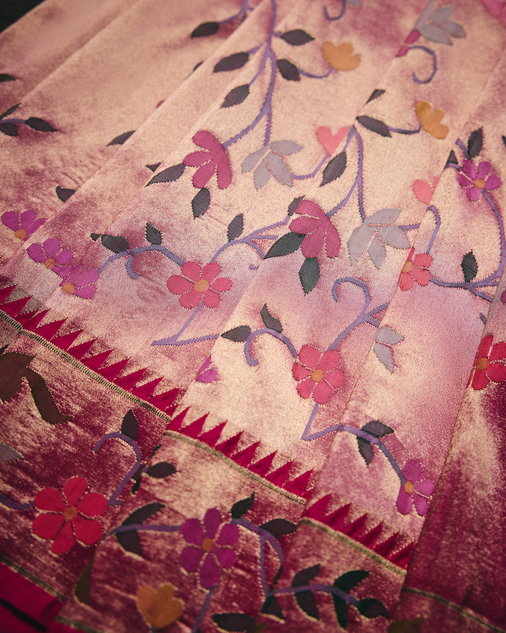 Pink Tissue Paithani Silk Saree