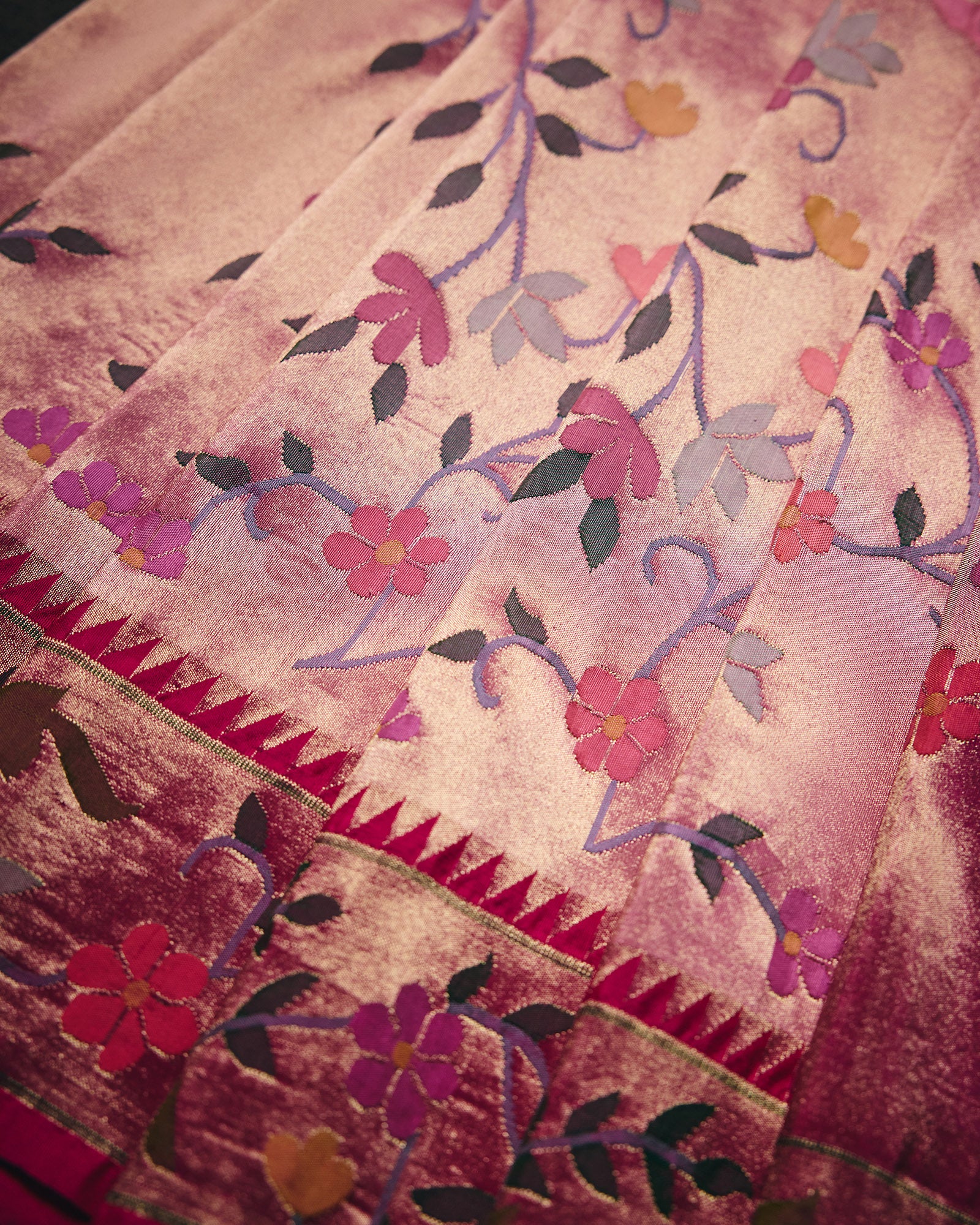 Pink Tissue Paithani Silk Saree