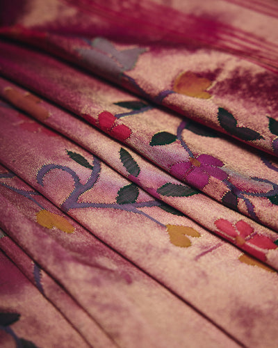 Pink Tissue Paithani Silk Saree