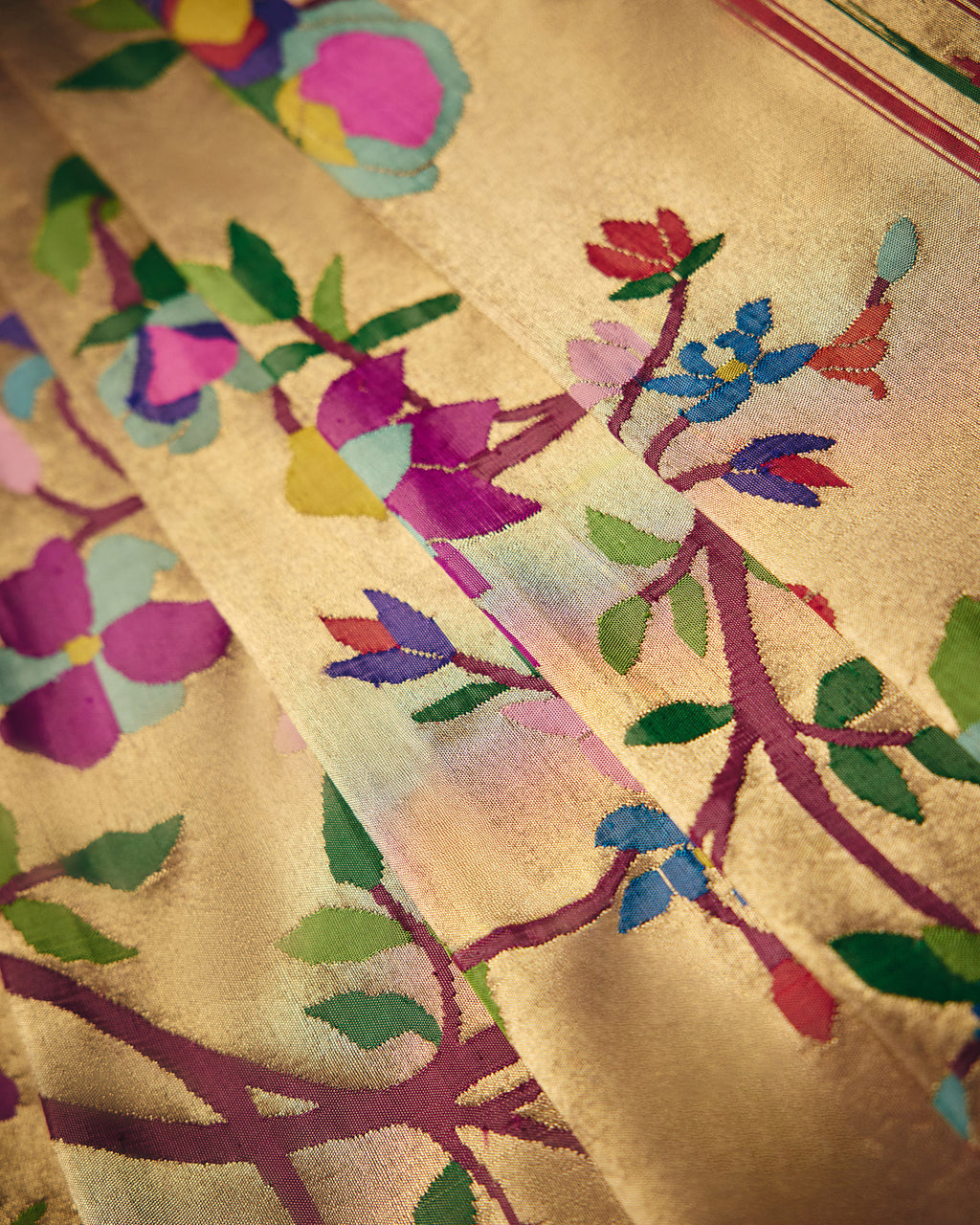 Gold Tissue Paithani Silk Saree