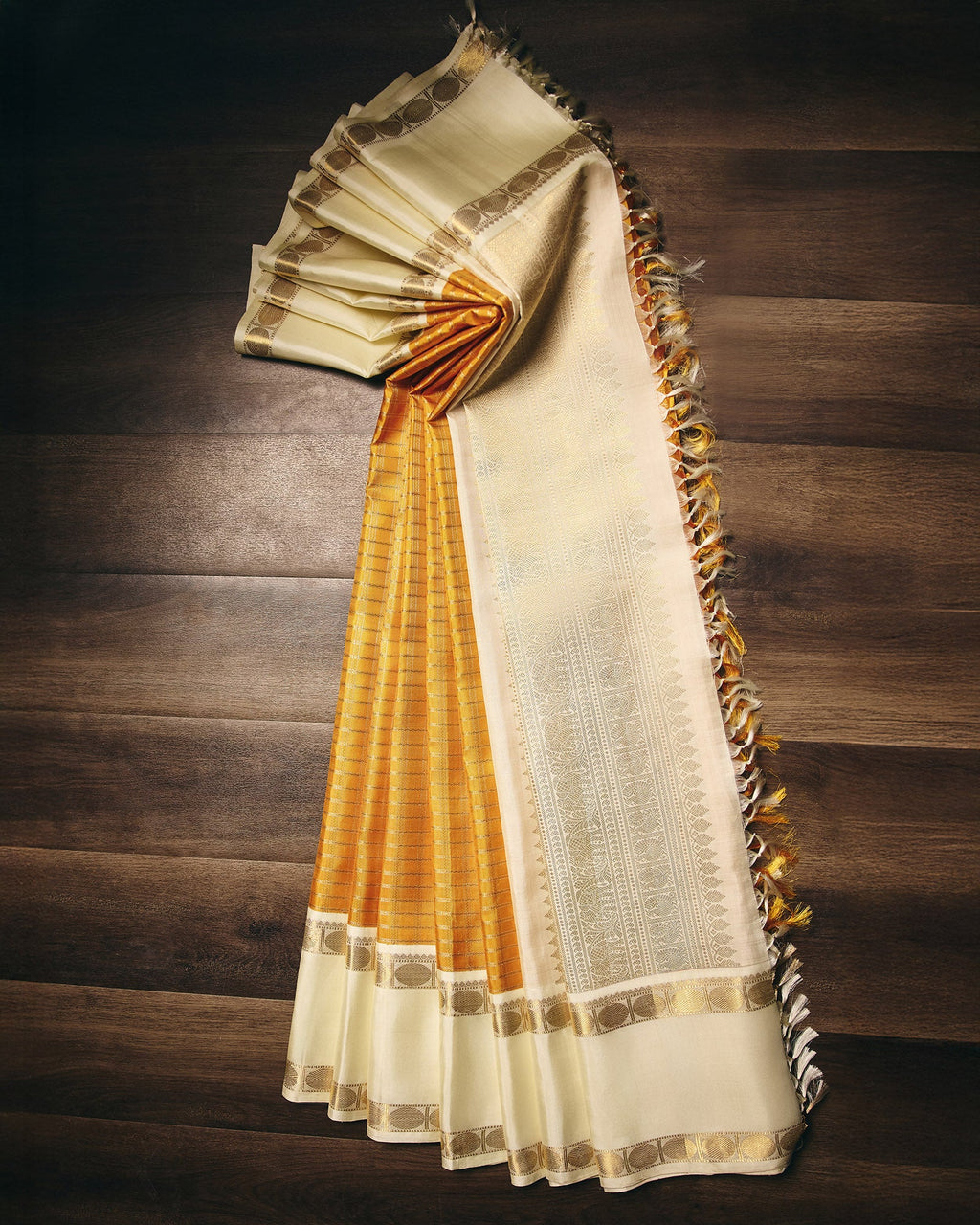 Mustard Yellow Kanchivaram Silk Saree - 017 of 105