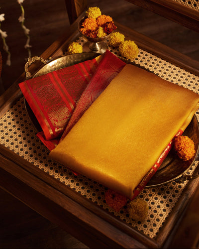 Golden Yellow Kanchivaram Silk Saree - 105 of 105