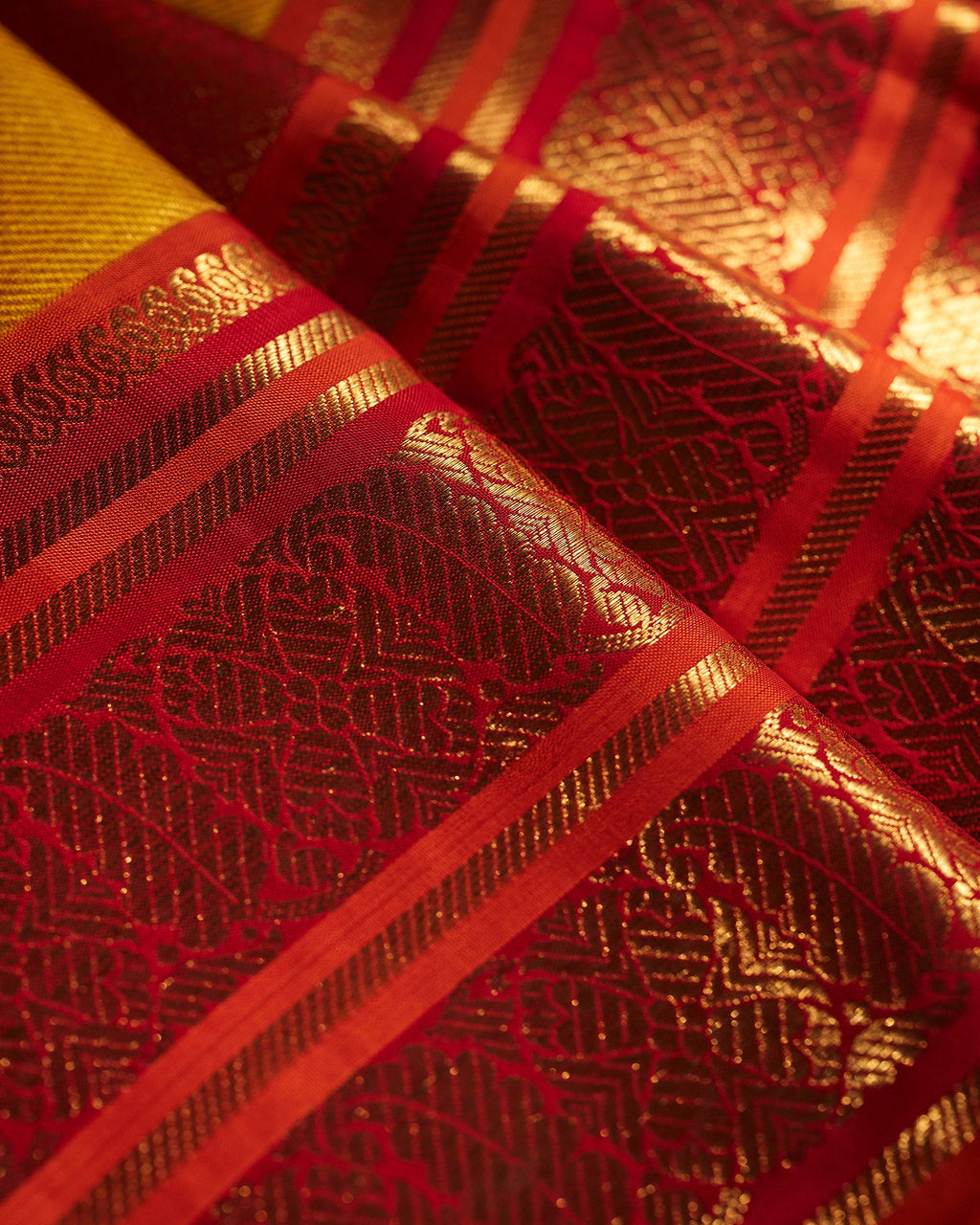 Golden Yellow Kanchivaram Silk Saree - 105 of 105