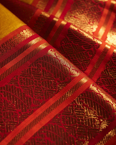 Golden Yellow Kanchivaram Silk Saree - 105 of 105