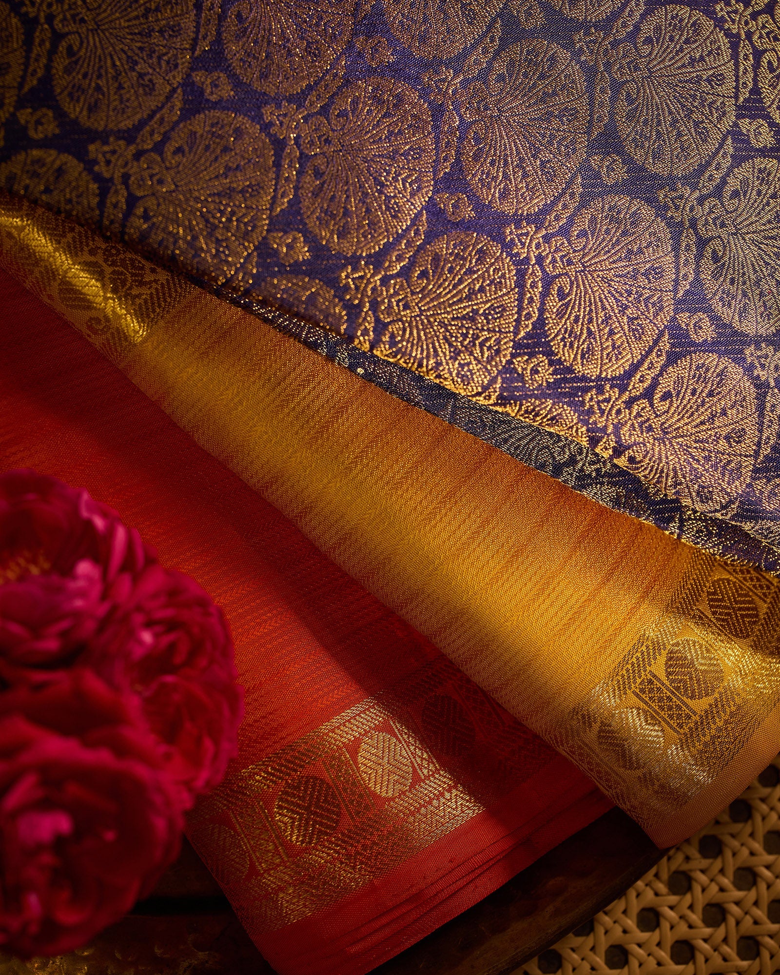 Dark Blue Kanchivaram Silk Saree - 078 of 105