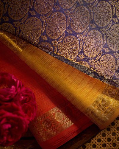 Dark Blue Kanchivaram Silk Saree - 078 of 105