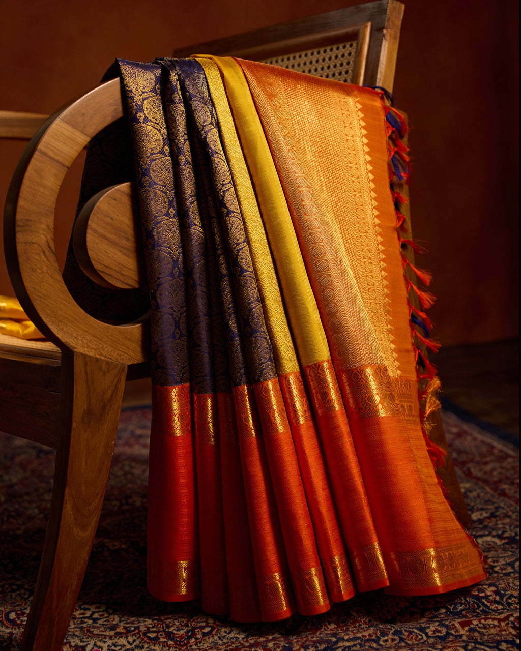 Dark Blue Kanchivaram Silk Saree - 078 of 105