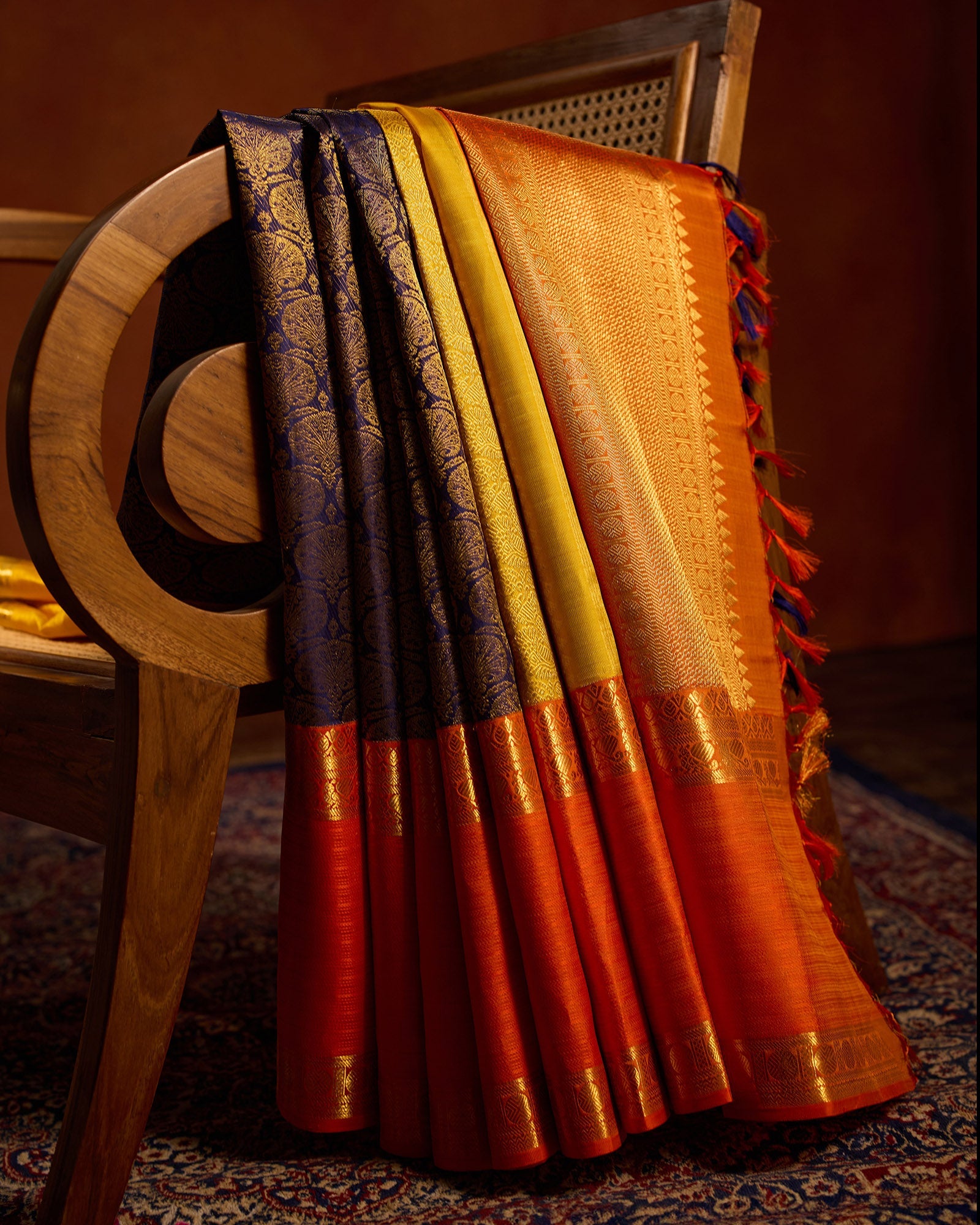 Dark Blue Kanchivaram Silk Saree - 078 of 105