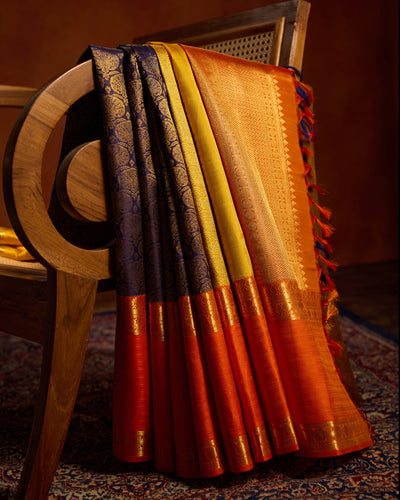 Dark Blue Kanchivaram Silk Saree - 078 of 105