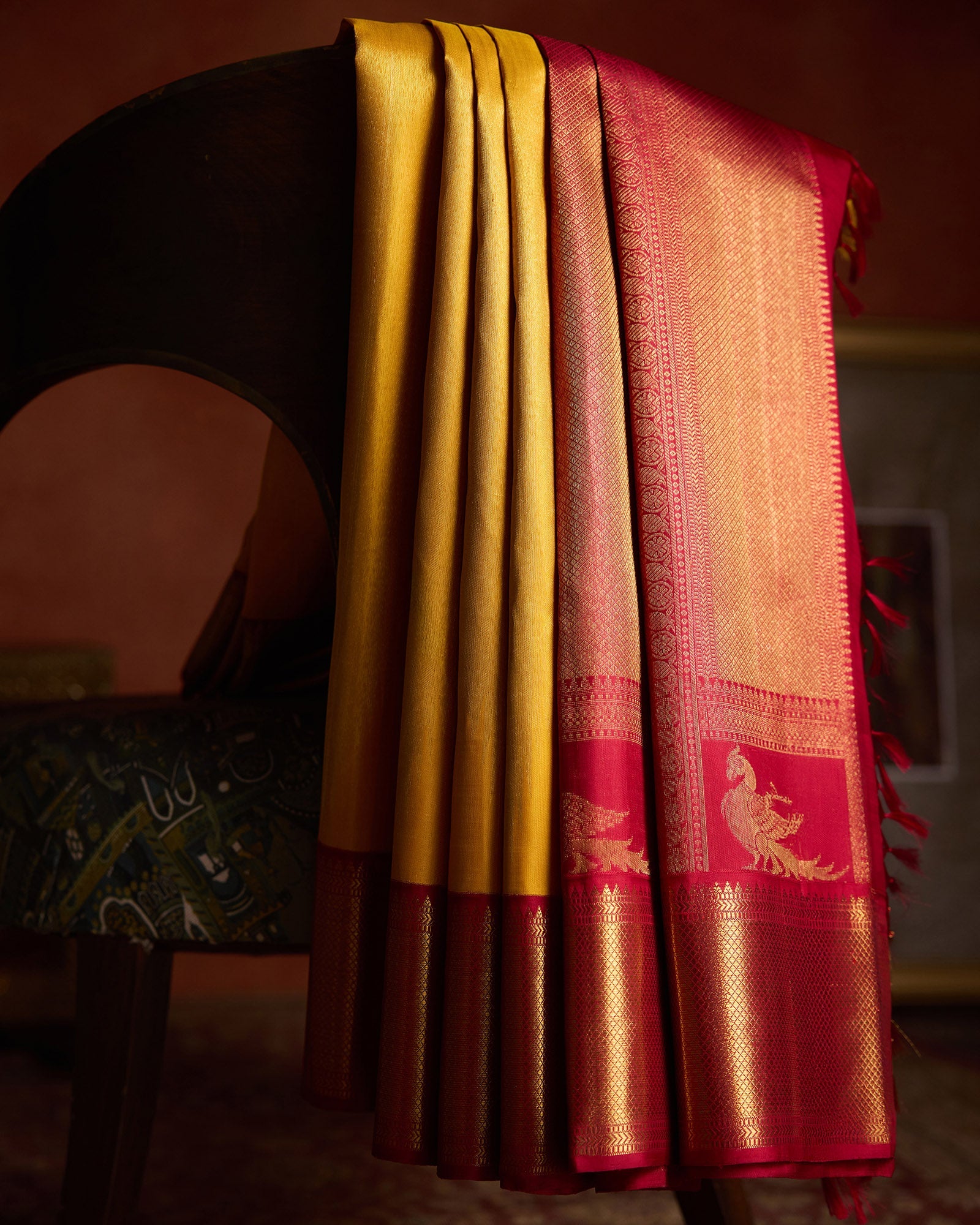 Golden Yellow Kanchivaram Silk Saree - 046 of 105