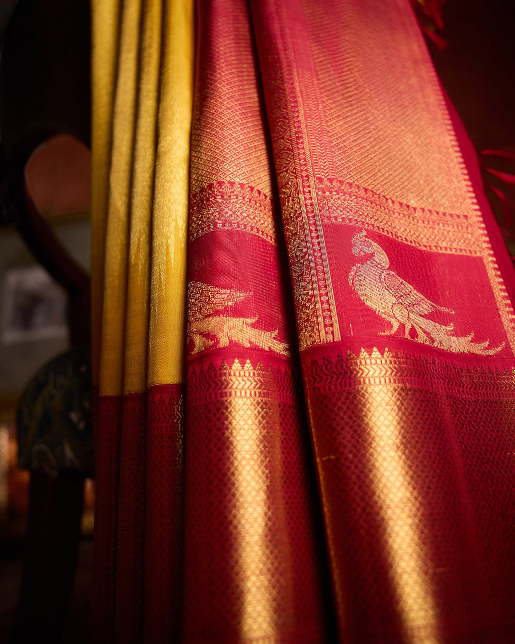 Golden Yellow Kanchivaram Silk Saree - 046 of 105