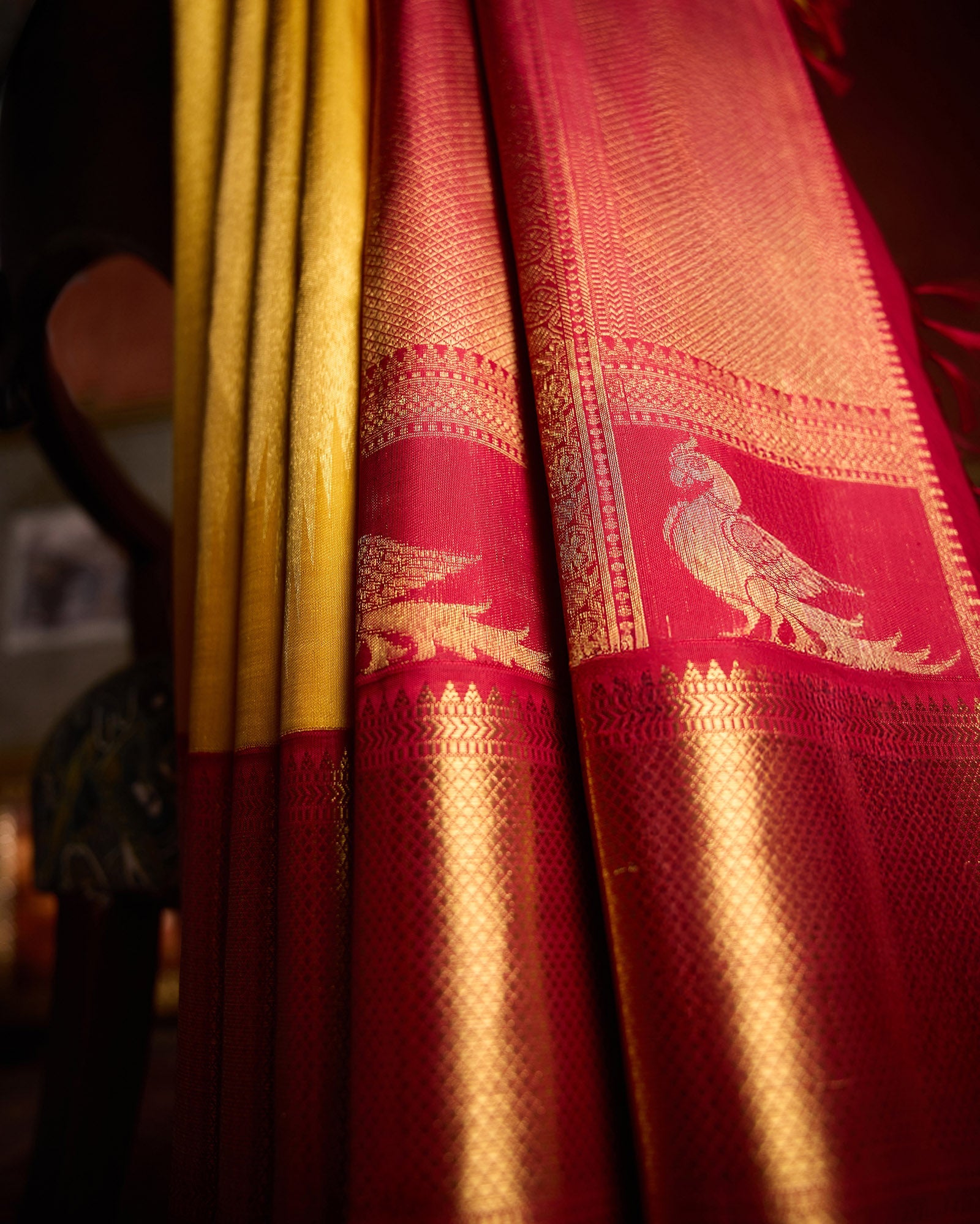 Golden Yellow Kanchivaram Silk Saree - 046 of 105