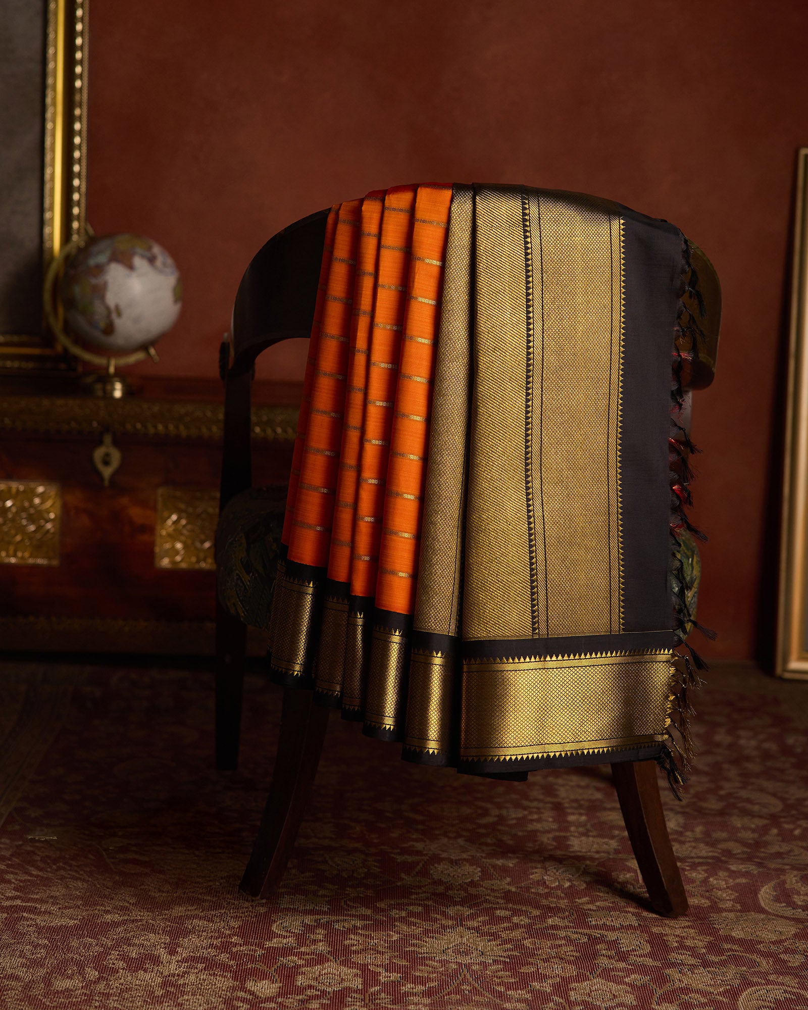Orange Kanchivaram Silk Saree - 051 of 105