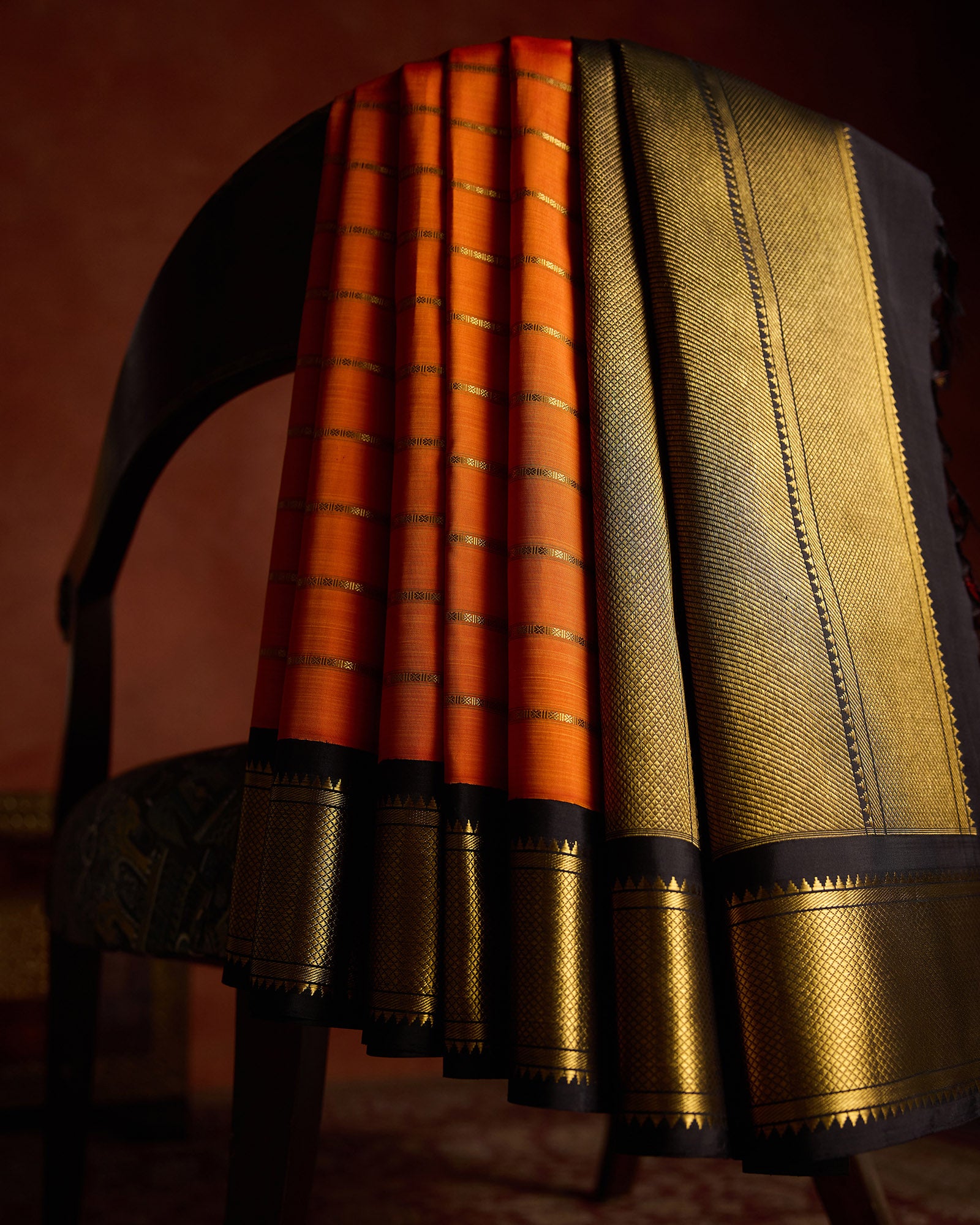 Orange Kanchivaram Silk Saree - 051 of 105