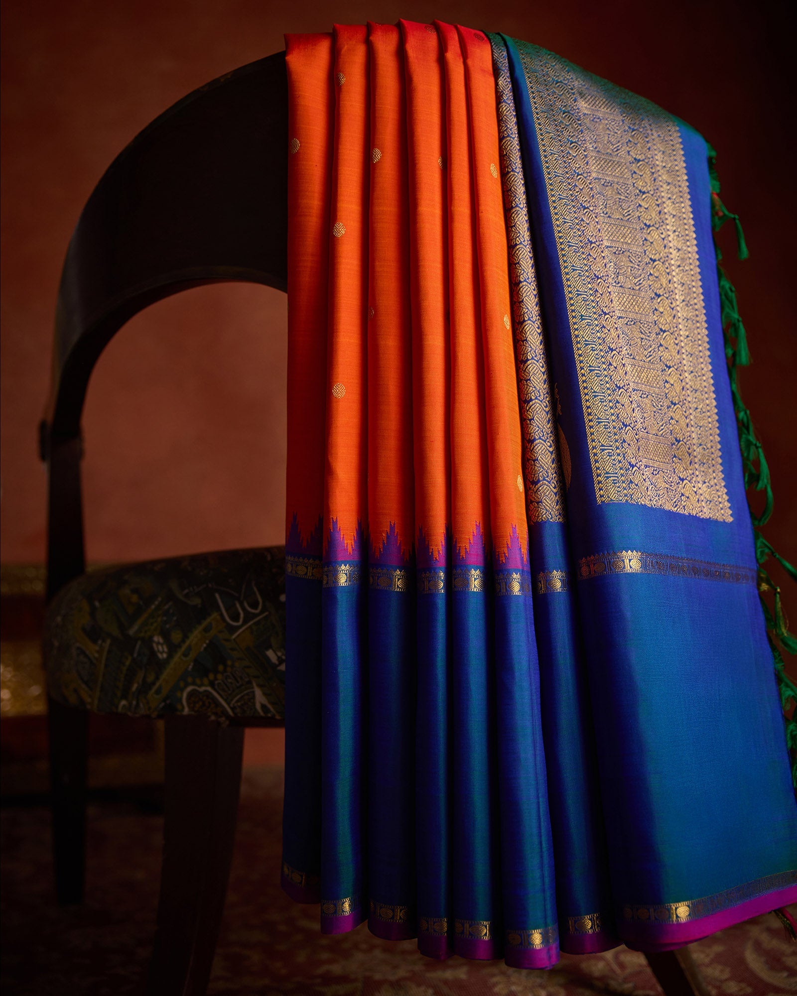 Orange Kanchivaram Silk Saree - 058 of 105