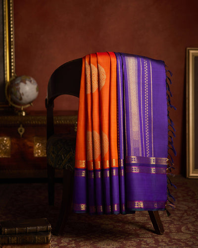 Orange Kanchivaram Silk Saree - 101 of 105
