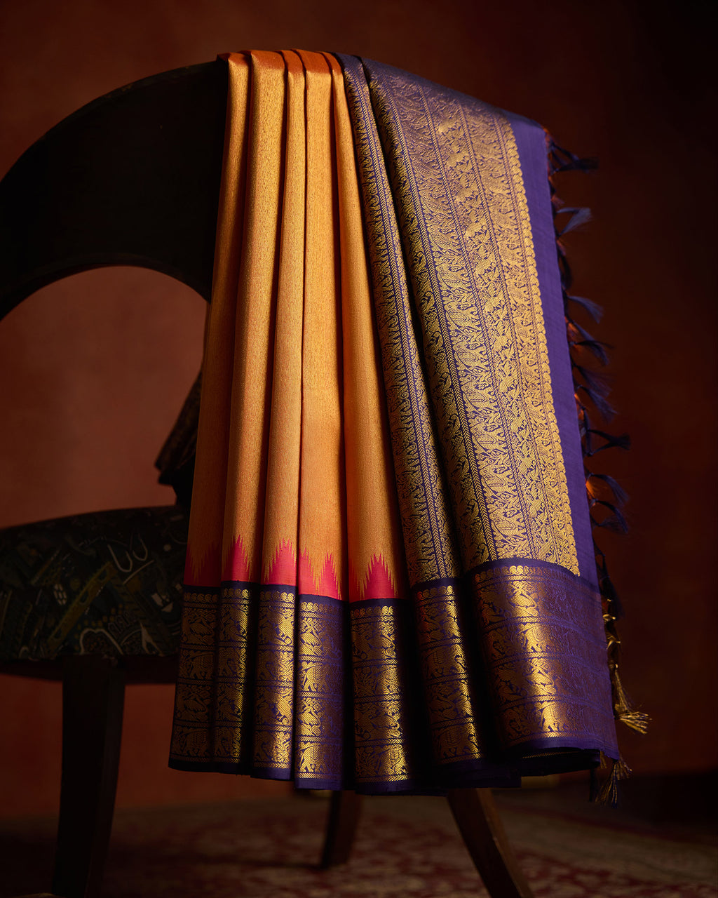Peach Kanchivaram Silk Saree - 098 of 105