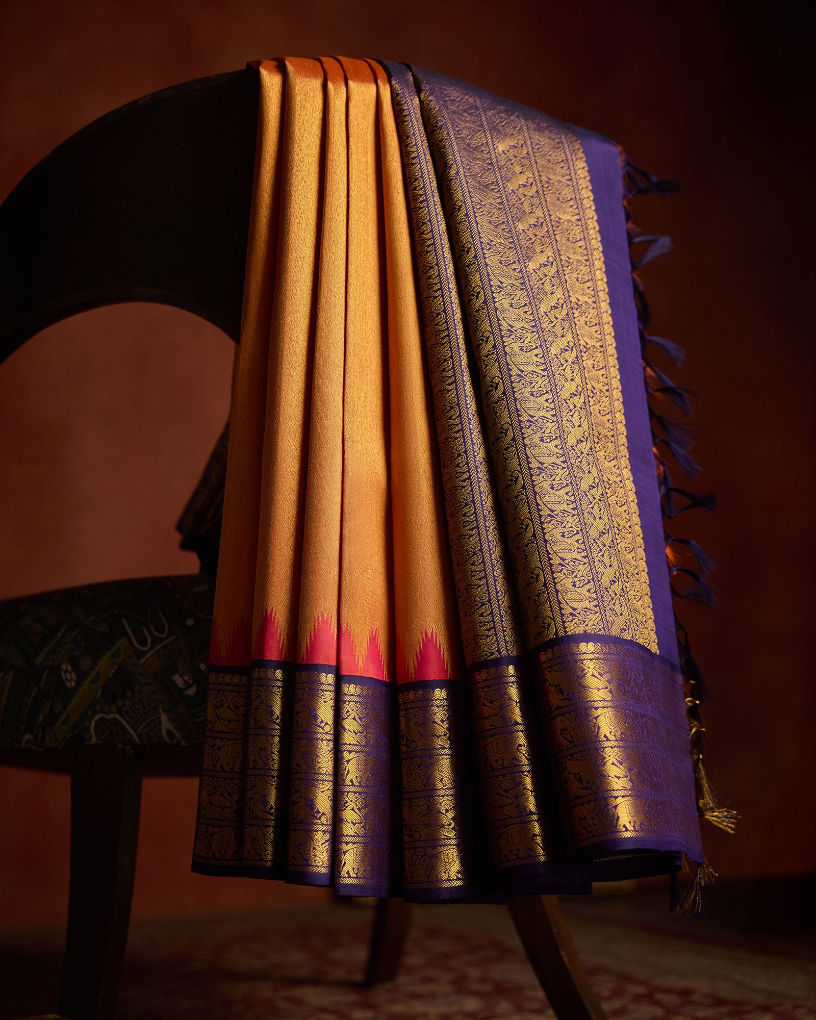 Peach Kanchivaram Silk Saree - 098 of 105