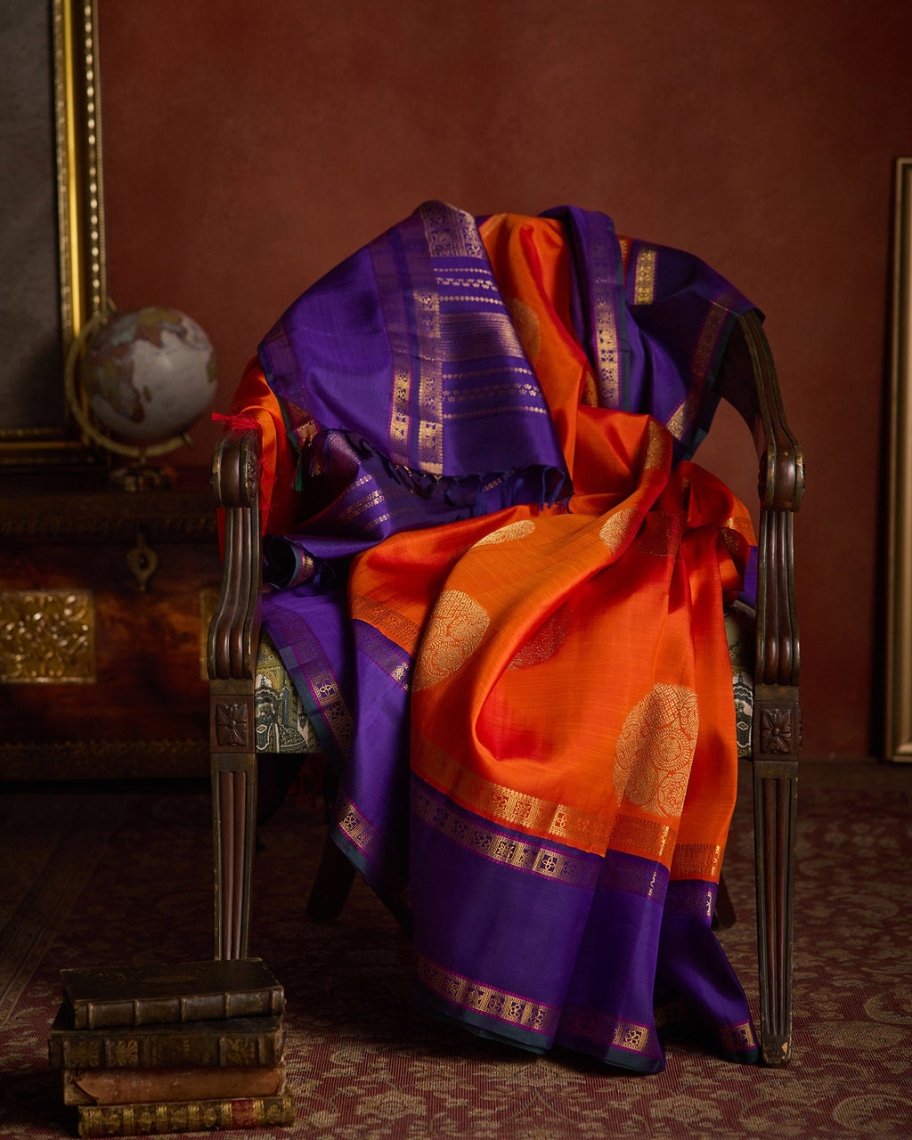 Orange Kanchivaram Silk Saree - 101 of 105