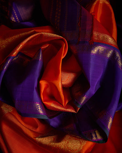 Orange Kanchivaram Silk Saree - 101 of 105