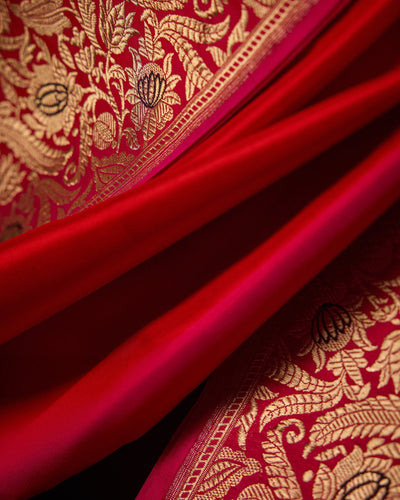 Red Banarasi Silk Saree - 089 of 105