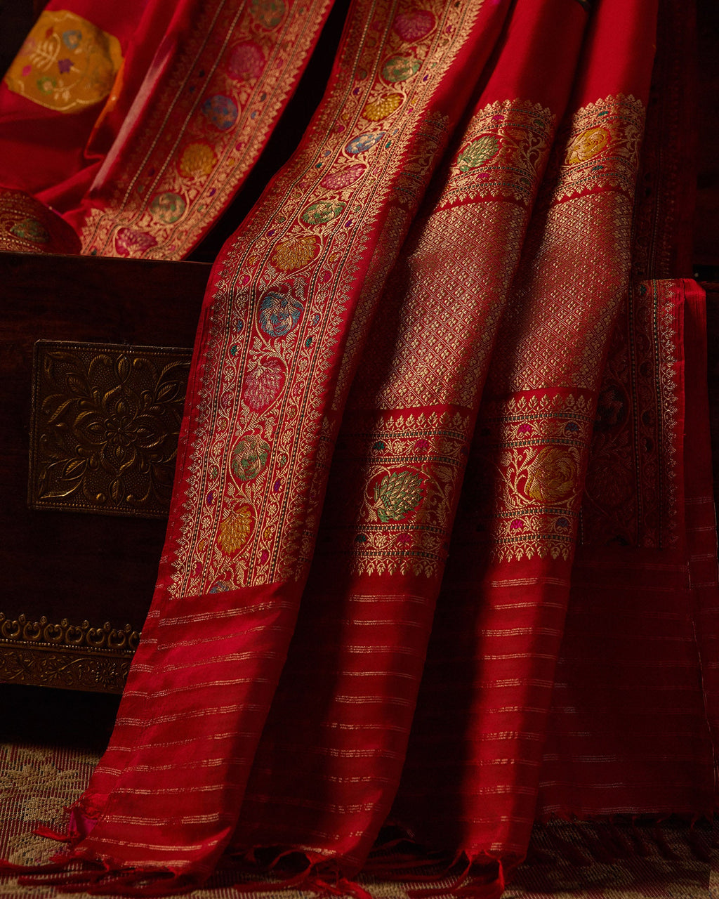 Red Banarasi Silk Saree - 091 of 105