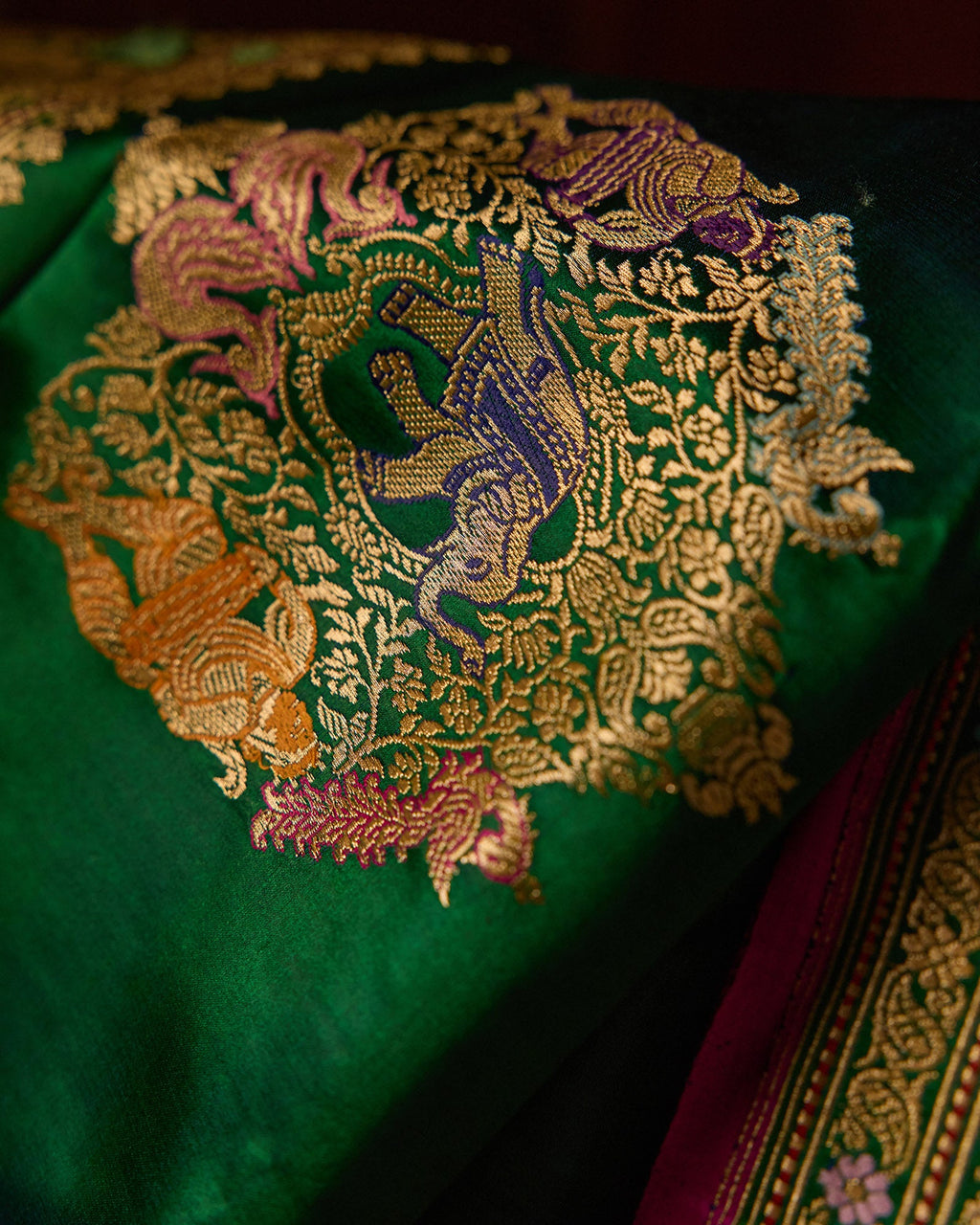 Green Banarasi Silk Saree - 049 of 105