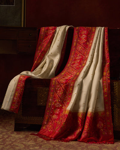 White Banarasi  Silk saree - 094 of 105
