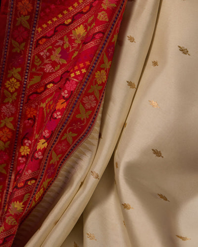 White Banarasi  Silk saree - 094 of 105