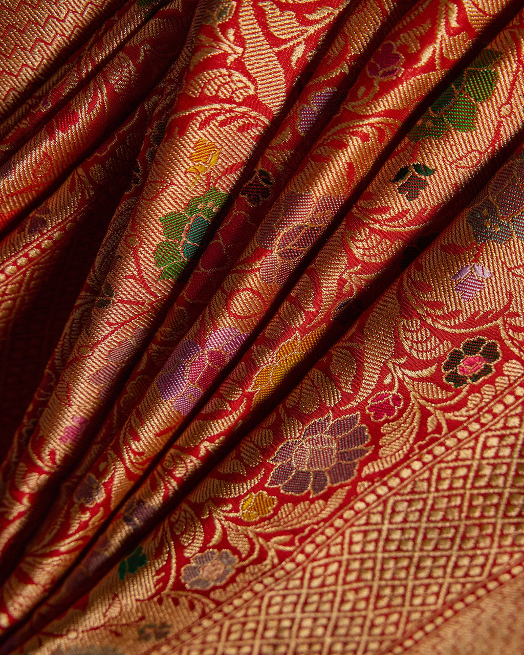 Red Banarasi Silk Saree - 028 of 105
