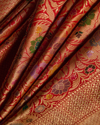 Red Banarasi Silk Saree - 028 of 105