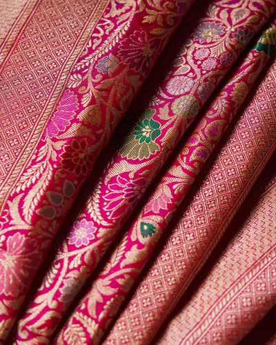 Pink Banarasi Silk Saree - 075 of 105