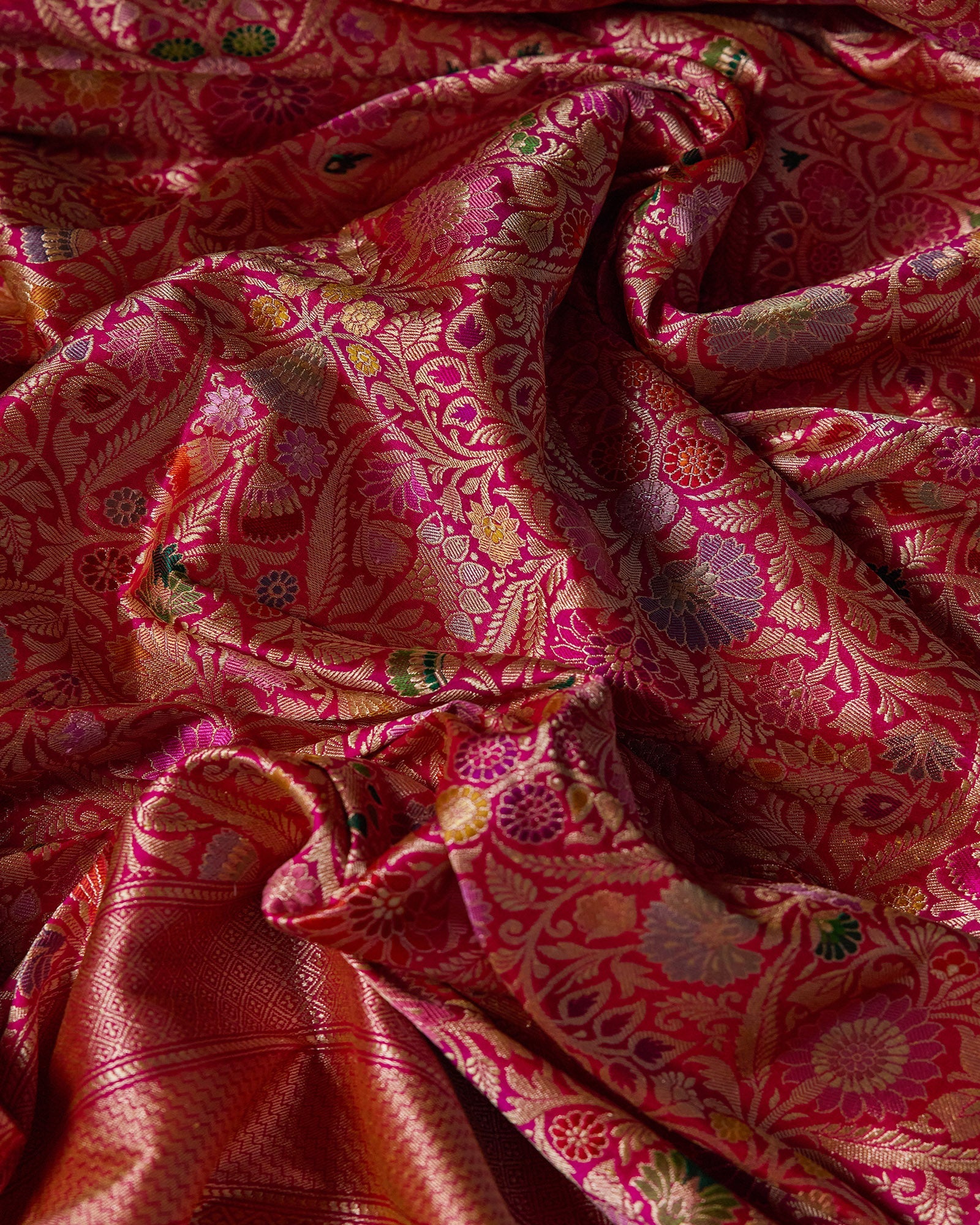 Pink Banarasi Silk Saree - 075 of 105