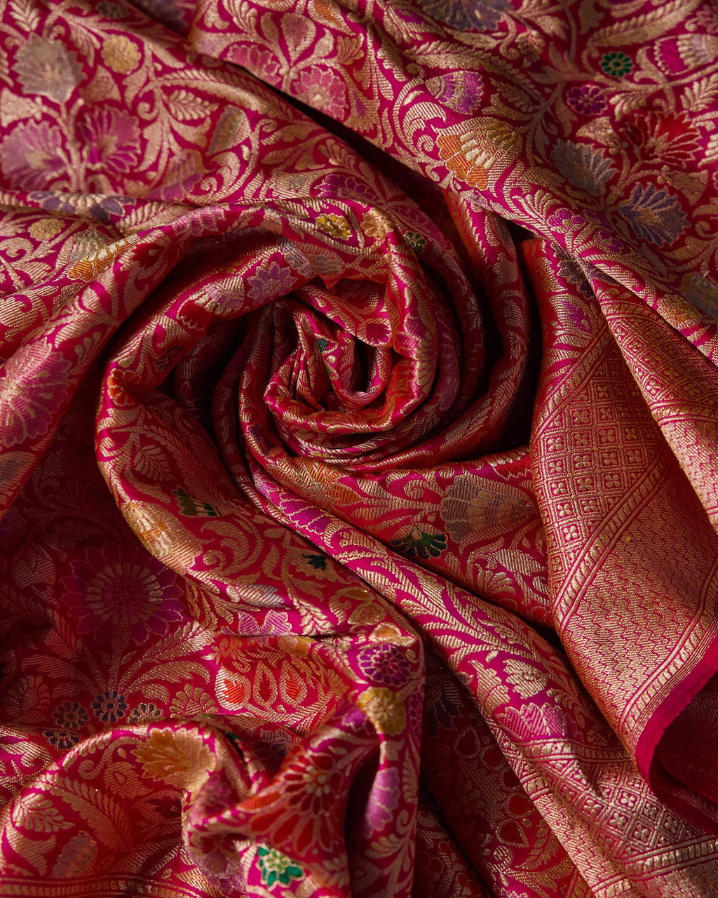 Pink Banarasi Silk Saree - 075 of 105